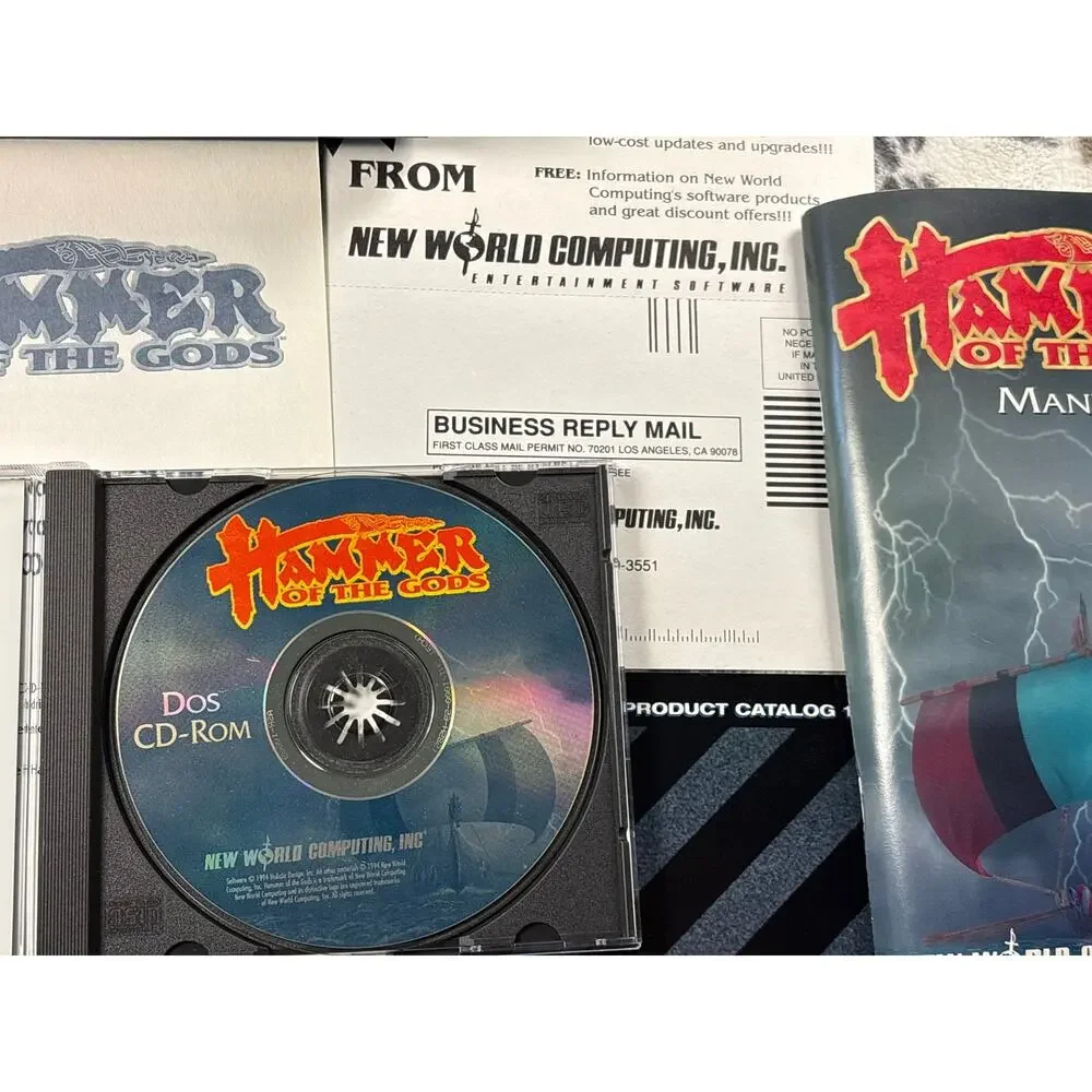 Hammer Of The Gods New World Computing Inc PC CD Rom DOS Vintage Game Big Box